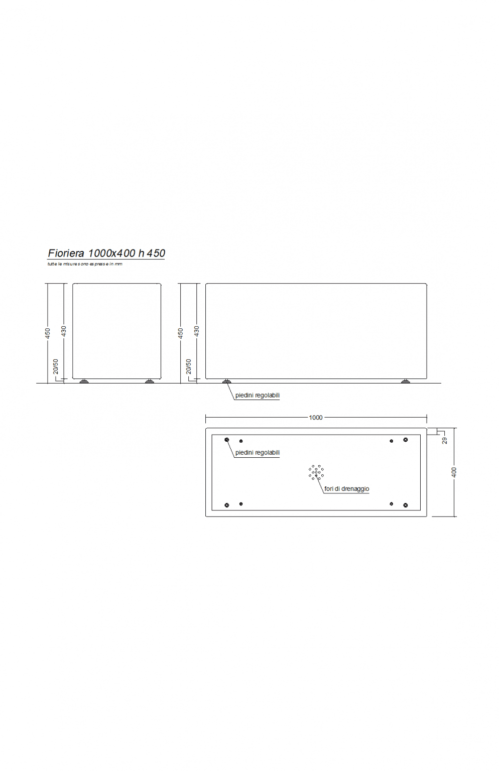 Rechteckiger Pflanzkasten