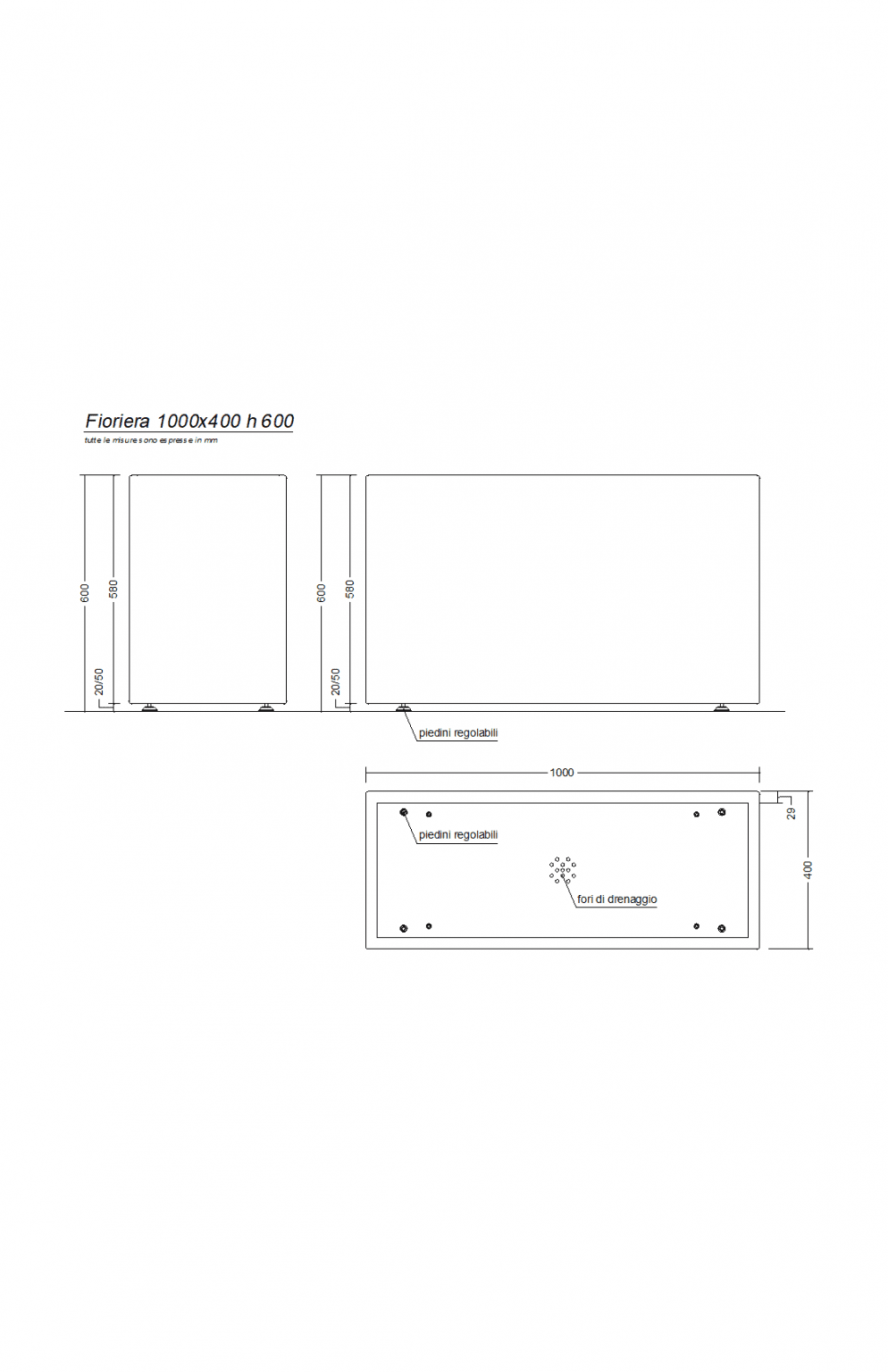 Rechteckiger Pflanzkasten