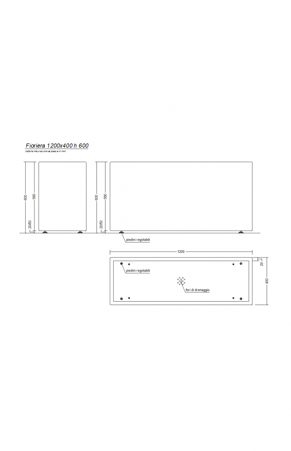 Rechteckiger Pflanzkasten