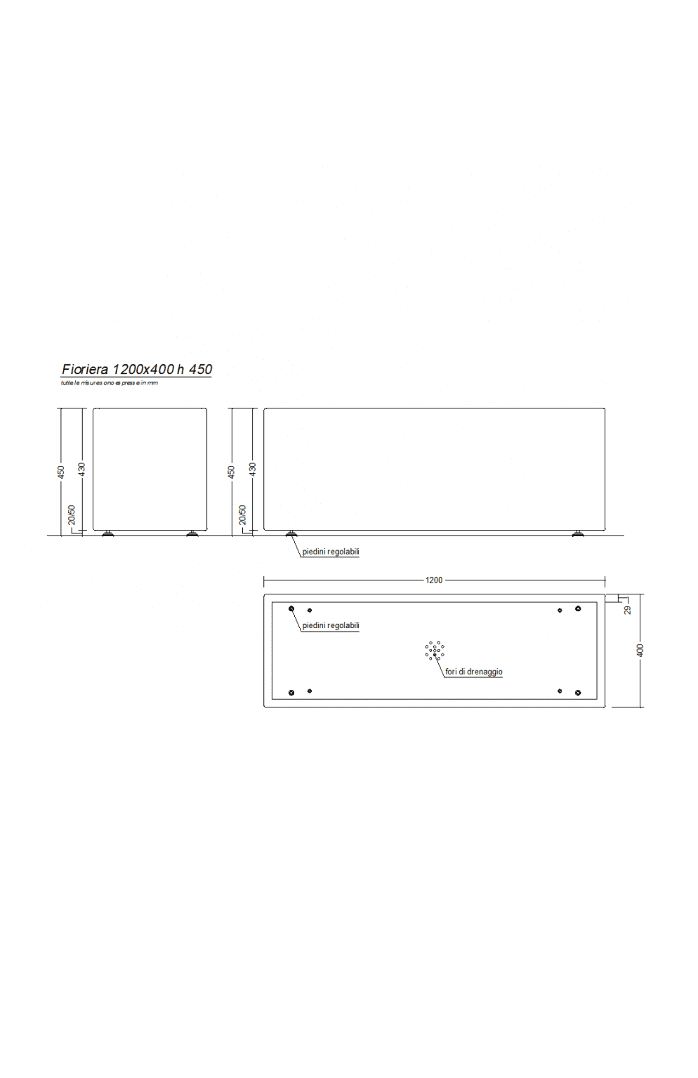 Rechteckiger Pflanzkasten