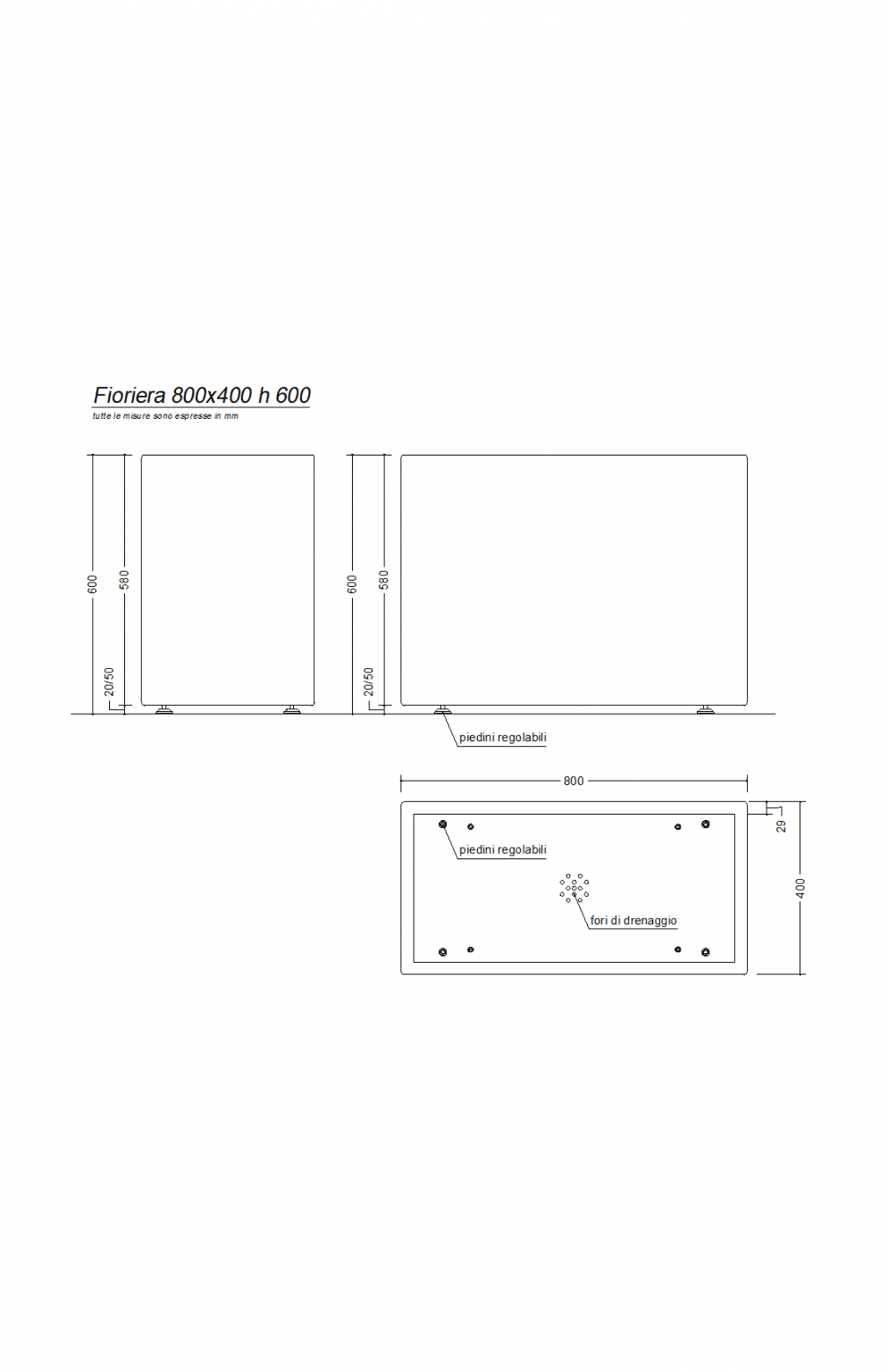 Rechteckiger Pflanzkasten